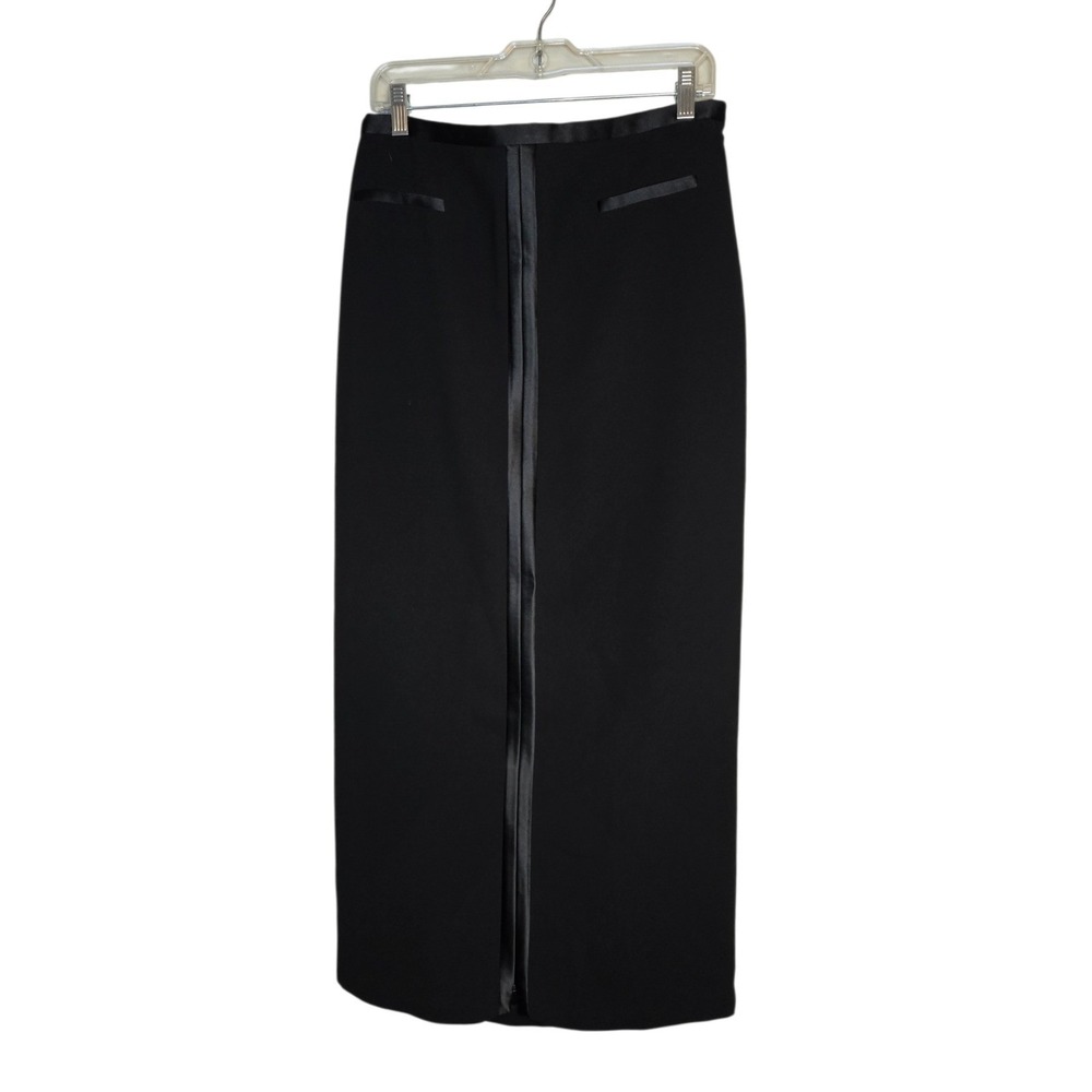 Joseph Ribkoff Black Zip Front Maxi Skirt Minimalist Column Made in Canada‎ 10 - Picture 2 of 9